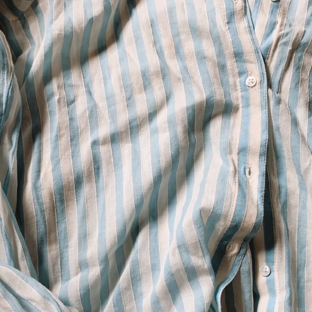 Blue striped button up - Picture 2 of 4